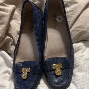 Michael Kors Navy Loafers with Gold Accents size 8